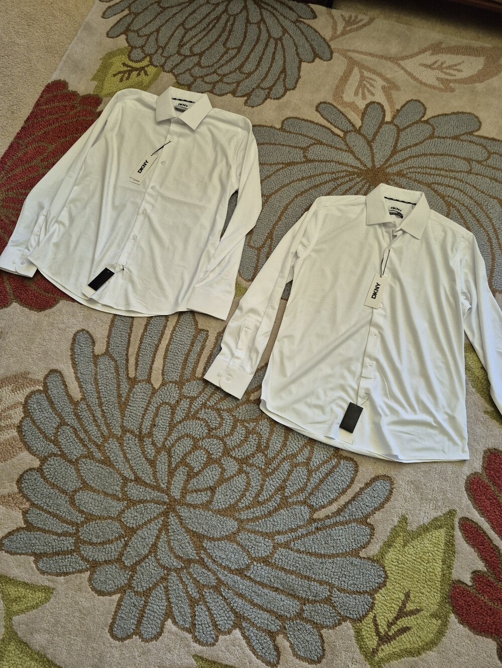 NWT Lot Of 2 DKNY Men’s White Button Down Shirts Size M Or L